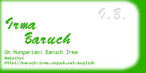 irma baruch business card